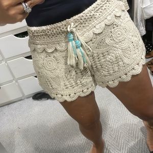 Surf Gypsy crochet shorts. Size large